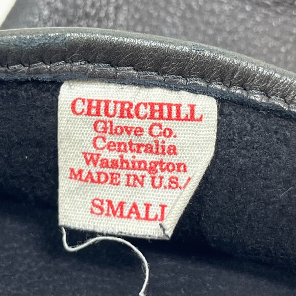 CHURCHILL Gloves Womens S Genuine Deerskin Leather Biker Buckle Black USA - Picture 5 of 9